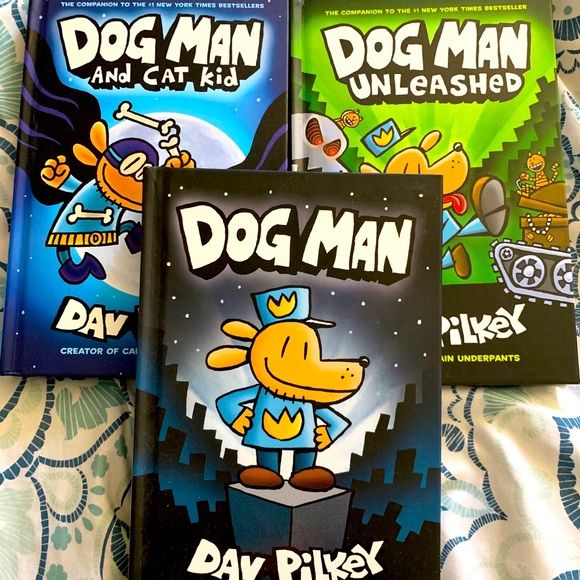 Set of 3 Dog Man books by Dav Pilkey